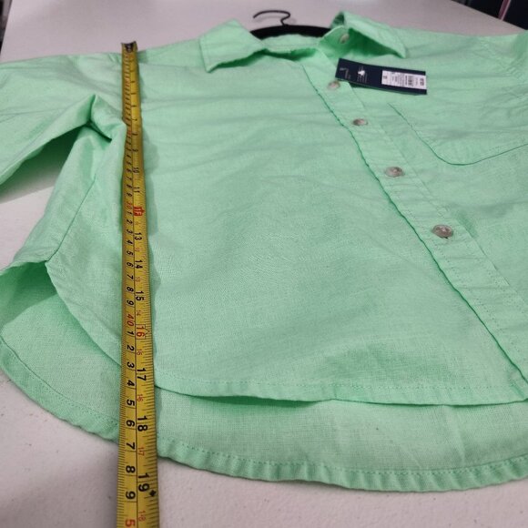 Universal Thread Shirt Womens Cropped Fit Mint Green Button-Up Shirt XS - Picture 12 of 14